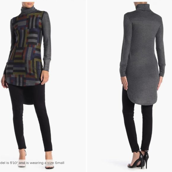 Brand New Women's Go Couture Turtleneck High/Low Hem Tunic Sweater X204 - Picture 1 of 1